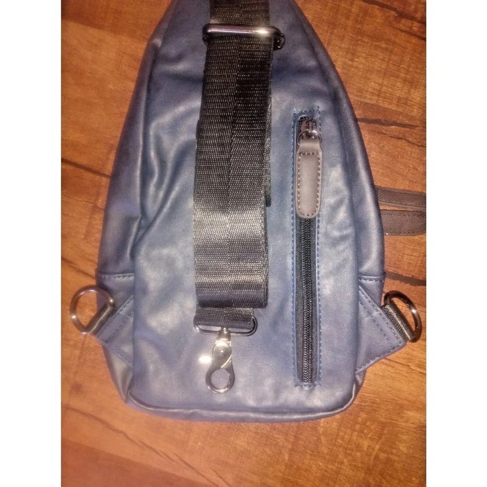 Vegan Leather Crossbody Sling Bag Backpack Chest Pack Unisex NWT